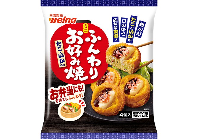 【日清製粉ウェルナ】ふんわりミニお好み焼 たこ・いか入りの製品画像
